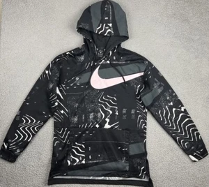 Nike Hoodie Mens Small Dri-Fit Thermal Training AJ9263-011 Pink Swoosh Fleece - Picture 1 of 12
