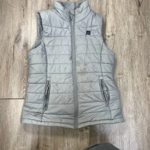 Ororo Heated Puffer Vest Mens Small BATTERY INCLUDED Gray Full Zip Lightweight - Picture 1 of 10