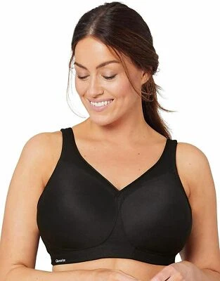 Sujetador deportivo Glamorise 50i BBW sin costuras negro copa suave estilo 1006 nuevo sin etiquetas Foto 1 de 4