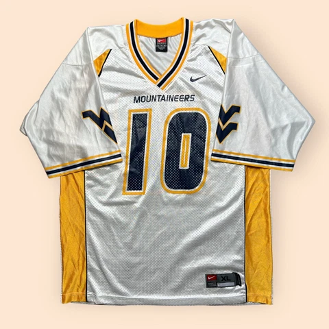 Vintage WVU Mountaineers Nike Football Jersey Y2K Men’s XL White West Virginia Cover