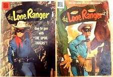 1956 - 1958 THE LONE RANGE DELL COMICS #100 #115 Western Hero Cowboy