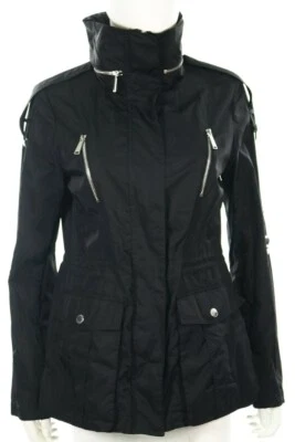 BCBGeneration 120628 Womens Black Nylon Windbreaker Removable Hood Jacket Size S - Image 1 of 4