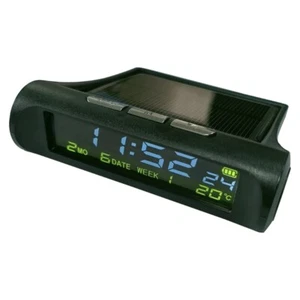 Solar Car Digital Car Clock Alarm Clock Temperature Backlight with LCD Time Date - Picture 1 of 8