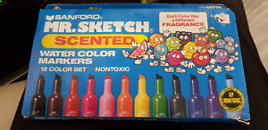 New Sanford Mr. Sketch Scented Water Color Markers 12 Color Set 1991 Vintage