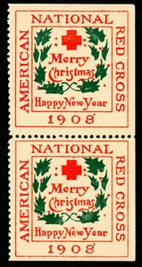 1908 Scott #WX3 Typ 1 Weihnachtssiegel Aschenputtel Briefmarke postfrisch NH glatt OG Perf 12 - Bild 1 von 2