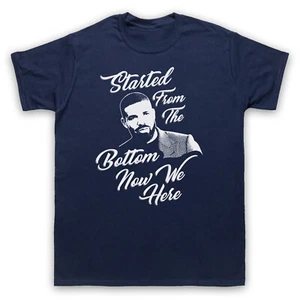 Started From The Bottom Now We Here Drake Pop Rap Lyrics Tribute Adults T-Shirt - Picture 1 of 22