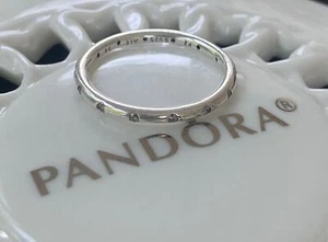 Authentic Pandora Simple Sparkling Band Ring #190945CZ - Picture 1 of 5
