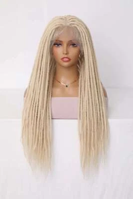 24INCH Long Full Lace Dreadlock Wigs White Blonde Braided Wigs for Black Women  - Image 1 of 4