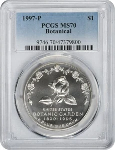 1997-P Botanical Commemorative Silver Dollar MS70 PCGS - Picture 1 of 2