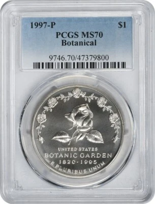 1997-P Botanical Commemorative Silver Dollar MS70 PCGS - Image 1 of 2