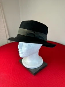 M 100% Wool Hat Dorfman Pacific Collection Black VTG Bow Fashion Cosplay - Picture 1 of 9