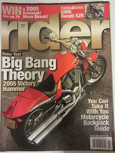 Rider Motorcycling Magazine March 2005 Big Bang Theory 2005 Victory Hammer Ducat - Foto 1 di 3