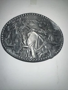 Award Design Medals Zee Series Cowboy Steers Outdoors Belt Buckle USA Made !!! - Picture 1 of 6