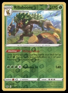 Rillaboom 014/202 SWSH01: Set Base Spada e Scudo Reverse Holo Near Mint quasi nuovo - Foto 1 di 2