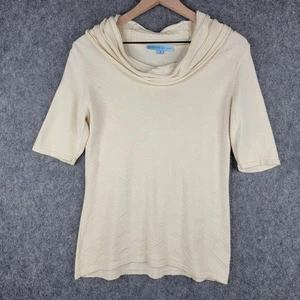 Antonio Melani Sweater Womens Medium Silk Blend Short Sleeve Cowl Neck Pullover - Picture 1 of 9
