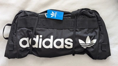 adidas Originals Santiago II Unisex Duffel Bag, Black/White, One size bag NWT - Image 1 of 4