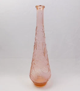 Vtg Empoli 15.5" Italy Pink Flowers Butterfly Genie Bottle Decanter No Stopper - Picture 1 of 17