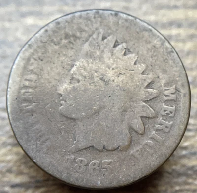 1865 INDIAN HEAD CENT BETTER DATE Fancy 5 *895 - Image 1 of 2