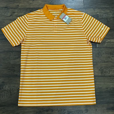 Tennessee Volunteers Nike Dri Fit Golf Polo Mens Large Orange White Striped Vols - Image 1 of 4