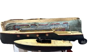2 Vintage Hornby Tin Toy Boats 1930s Tinplate Clockwork Boats - Picture 1 of 8