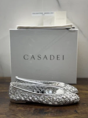 Casadei Ballerina Versilia Argento  Luxury Casadei Scarpe Donna 36 - Immagine 1 di 4