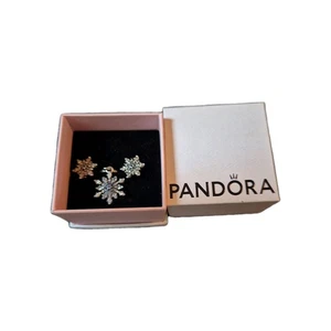 PANDORA Kristall Schneeflocke Blau  Kettenanhänger und Ohrringe - Bild 1 von 9