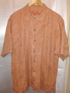 Tommy Bahama Herren TROPICAL Hemd LARGE Orange Blumen Seide - Bild 1 von 10
