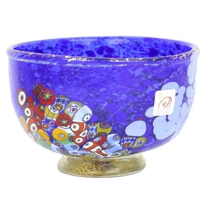GlassOfVenice Murano Glass Millefiori Bowl - Blue - Picture 1 of 4