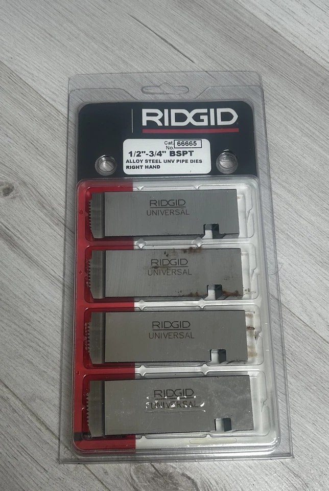 Rigid  1/2″-3/4″BSPT Universal Alloy Dies, For RIDIGD 300, 535, 1233, 1224 - Image 1 of 1