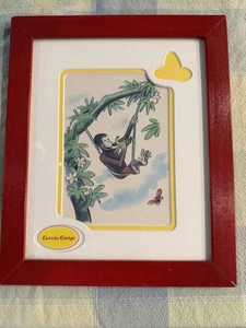Curious George rot gerahmte Kunst Swing Margret & H. A. Rey mattiert 9,5"x11,5" - Bild 1 von 7
