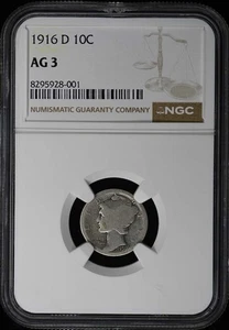 1916-D Mercury Dime 10C NGC AG3 - Picture 1 of 4