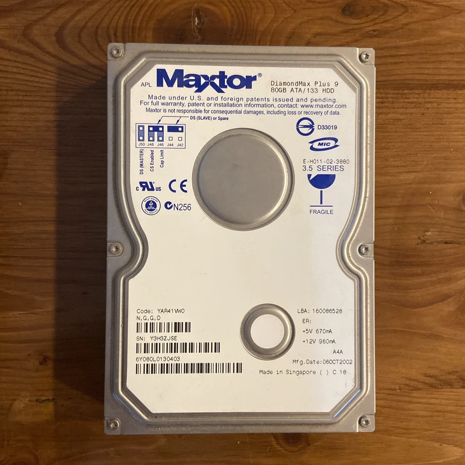 Maxtor DiamondMax Plus 9 80GB ATA/133 7200 RPM IDE - Image 1 of 2