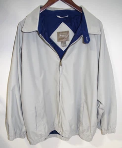C2A Vintage Haggar Generations Windbreaker Jacket Men's XL Full Zip Beige & Blue - Picture 1 of 10