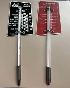 Vintage Meat Thermometers (2) Good Cook & Fairgrove Kitchen Decor Made in Taiwan - Picture 1 of 2