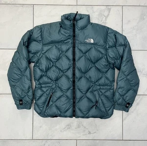 The North Face Daunen gefütterte Jacke Damen Large türkis 600 Füllung gesteppt durchgehender Reißverschluss - Bild 1 von 17