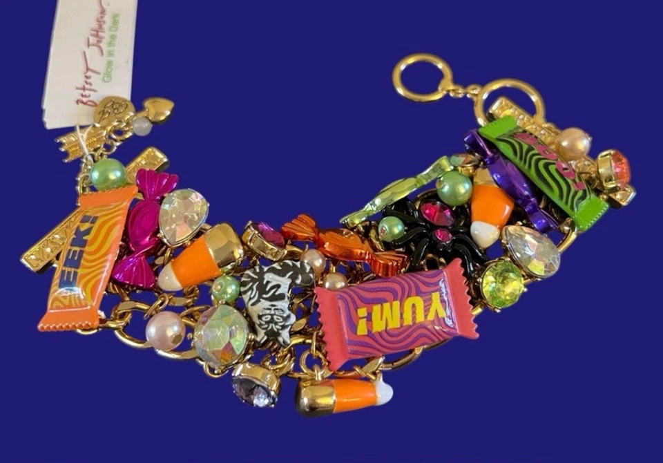 Betsey Johnson Bracelet Halloween Multi Color Gold Tone Access New - Image 1 of 4