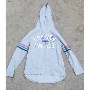 Total Girl unicorn fan club hoodie gray medium 10/12 - Picture 1 of 3