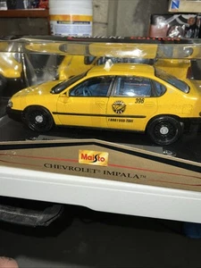Maisto Chevrolet Impala Taxi Car Premiere Edition 1/18 Scale Yellow In Box Poli - Picture 1 of 14