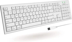Macally Full-Size USB Wired Keyboard for Mac Mini/Pro, iMac Desktop white  - Picture 1 of 9