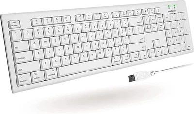 Macally Full-Size USB Wired Keyboard for Mac Mini/Pro, iMac Desktop white  - Image 1 of 4