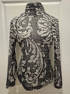 WHITE HOUSE/BLACK MARKET SHEER PATTERN TURTLENECK SIZE M - Picture 1 of 3