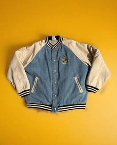 Disneyland Disney Resort Denim Bomber Letterman Varsity bestickte Jacke Large - Bild 1 von 6