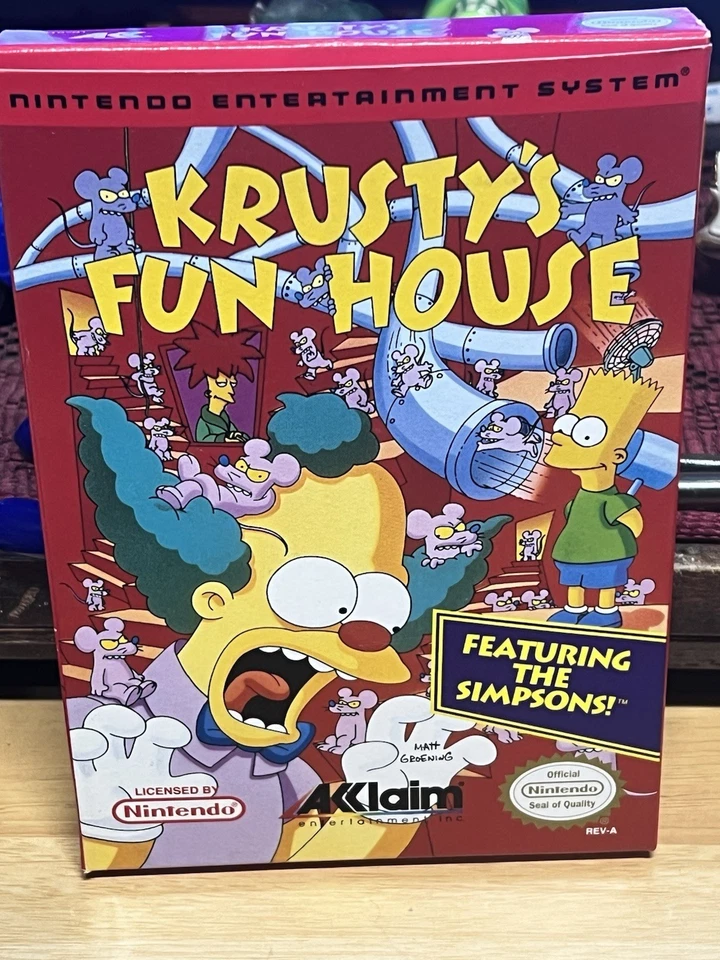 Krusty's Fun House Nintendo NES Complete In Box CIB Game Box Manual Simpsons - Image 1 of 4