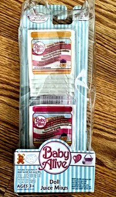 Baby Alive Doll Juice Mixes Hasbro Apple Orange 10 Packets NIB