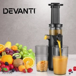 Devanti Slow Juicer Cold Press Fruit Extractor Vegetable Processor 130W Black - Picture 1 of 11