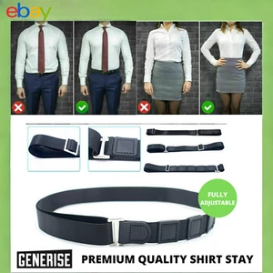 Shirt Stay Shirt Holder Elastic Garter Suspenders Uniform Non Slip Locking Belt - Picture 1 of 4