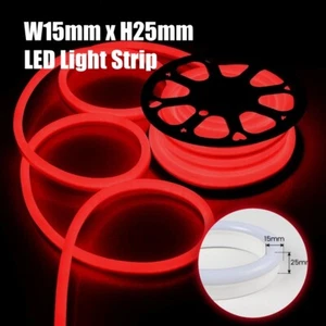 50ft LED Neon Rope Light 15x25mm Weatherproof Exterior Commercial Illumination - Picture 1 of 40