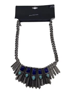 Collar babero Target piedra semipreciosa tono plata suroeste Foto 1 de 4