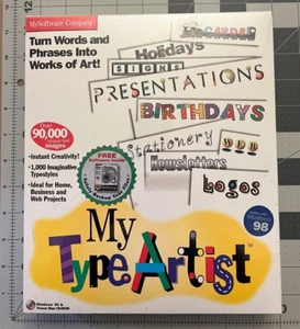 Vintage Mysoftware Company My Type Artist Software Windows 95 & Power Mac CD-ROM - Picture 1 of 8
