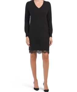 Elie Tahari Black Cashmere Fine Knit Dress Featherweight M;NWT$468 - Picture 1 of 15